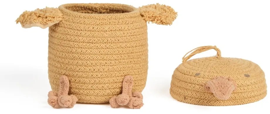 Žltý látkový detský kôš na hračky ø 13x15 cm Mini Charlie the Chicken – Lorena Canals