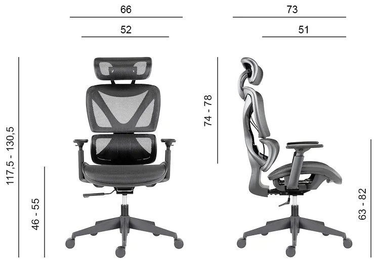 Kancelárska ergonomická stolička ESTER — sieť, čierna, nosnosť 130 kg