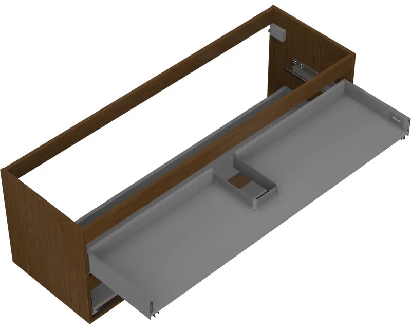 Mexen Box-A, závesná skrinka 140 cm, 2 zásuvky, orech, 91AX0-1400-470-2-86