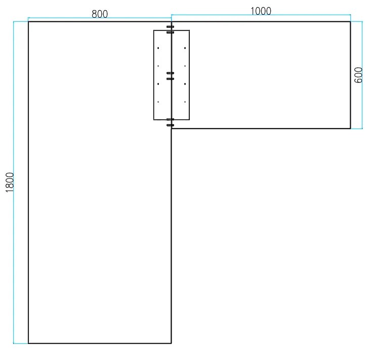 Rohový kancelársky písací stôl PRIMO FLEXIBLE 1800 x 1800 mm, breza