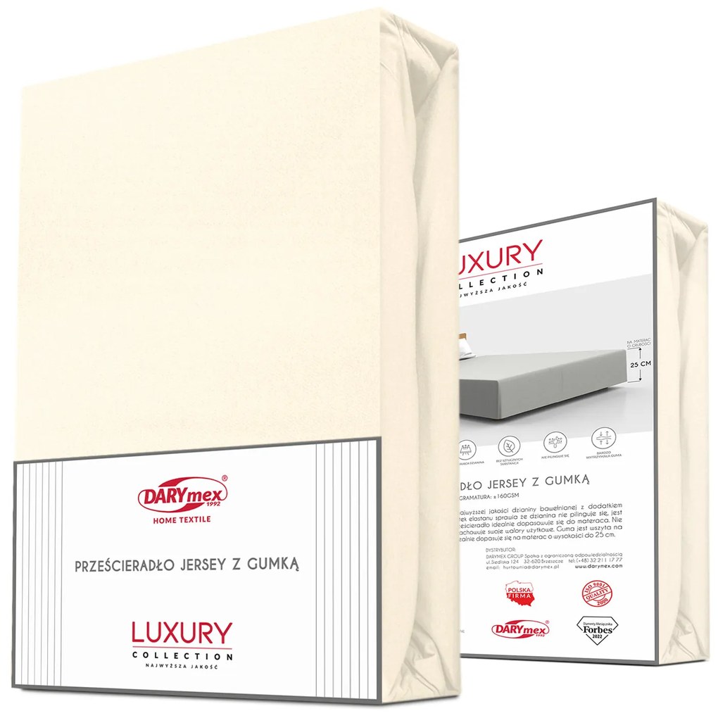 JERSEY PRESTIERADLO 200X220 CM, VÝŠKA 30 CM KRÉMOVÉ