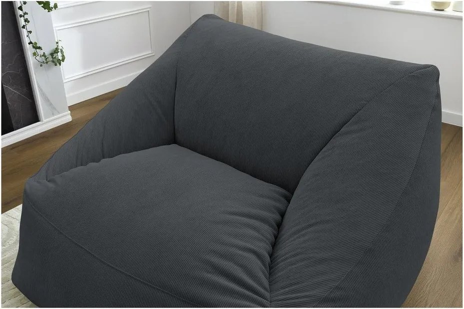 Tmavosivý menčestrový sedací vak Lilibet – Bobochic Paris