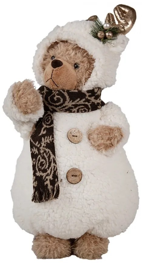 Christmas Decoration Figurine Bear 40 Cm White Plastic - 22*16*40 cm