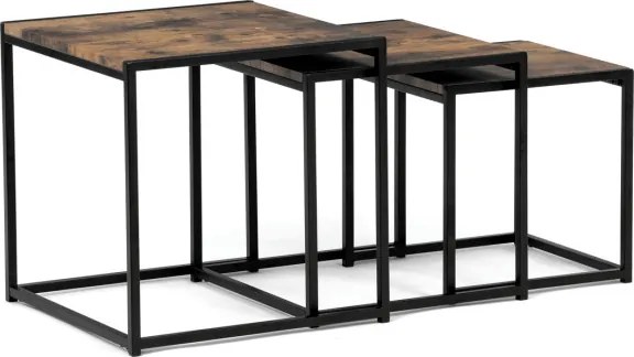 Sada 3 konferenčných stolíkov old wood AF-3003 OLW