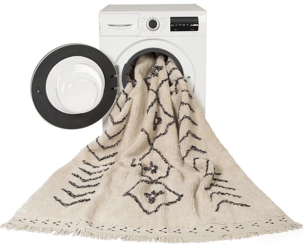 Lorena Canals, Ručne tkaný kusový koberec Berber Rhombs, 140x210, biela, kancelária