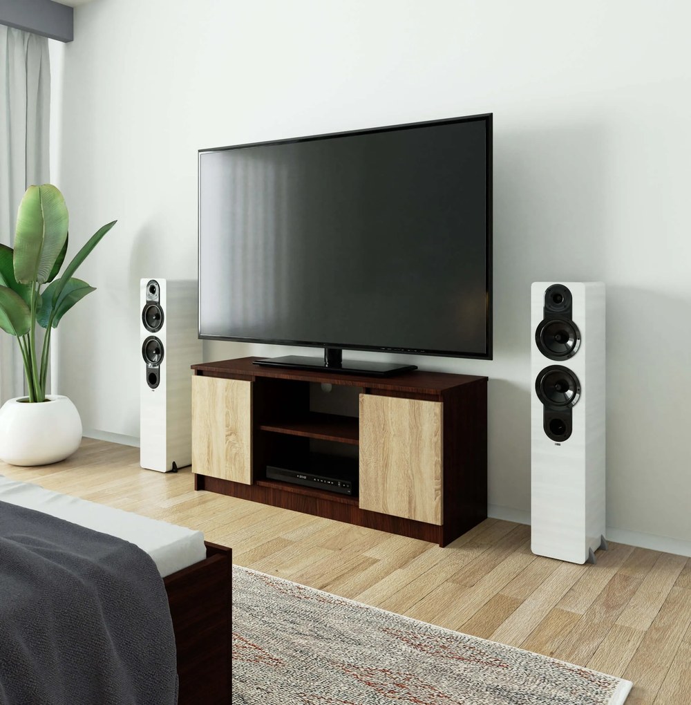 TV stolík Darian (wenge + dub sonoma). Akcia -11%. Vlastná spoľahlivá doprava až k Vám domov. 1069383
