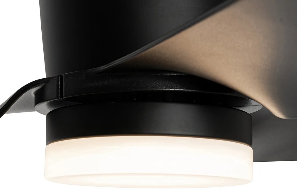 Stropný ventilátor čierny 123 cm vrátane LED stmievateľný s diaľkovým ovládaním - Patty