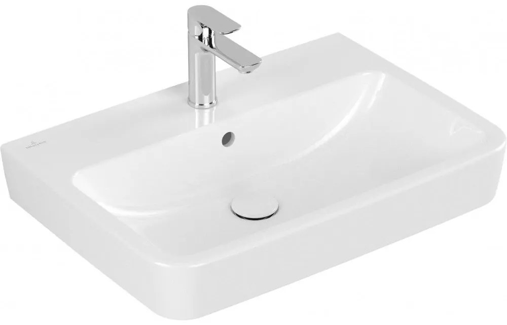 VILLEROY & BOCH O.novo závesné umývadlo s otvorom (zadná a spodná strana brúsená), s prepadom, 650 x 460 mm, biela alpská, s povrchom AntiBac a CeramicPlus, 4A41KGT2
