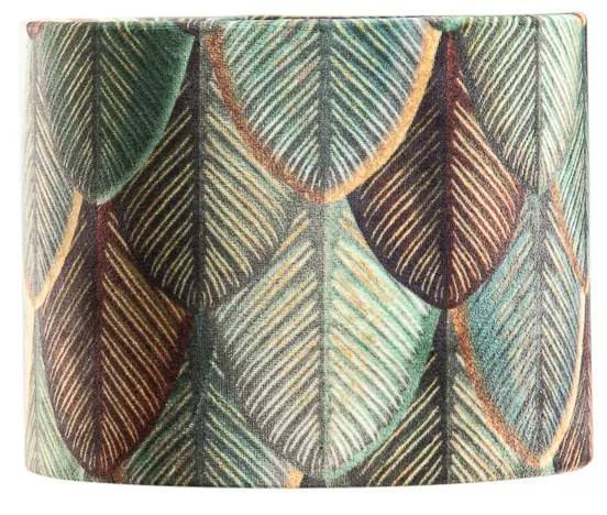 Zamatový tienidlo na lampu s dizajnom listov a zlatým vnútorným povrchom 18/18/14