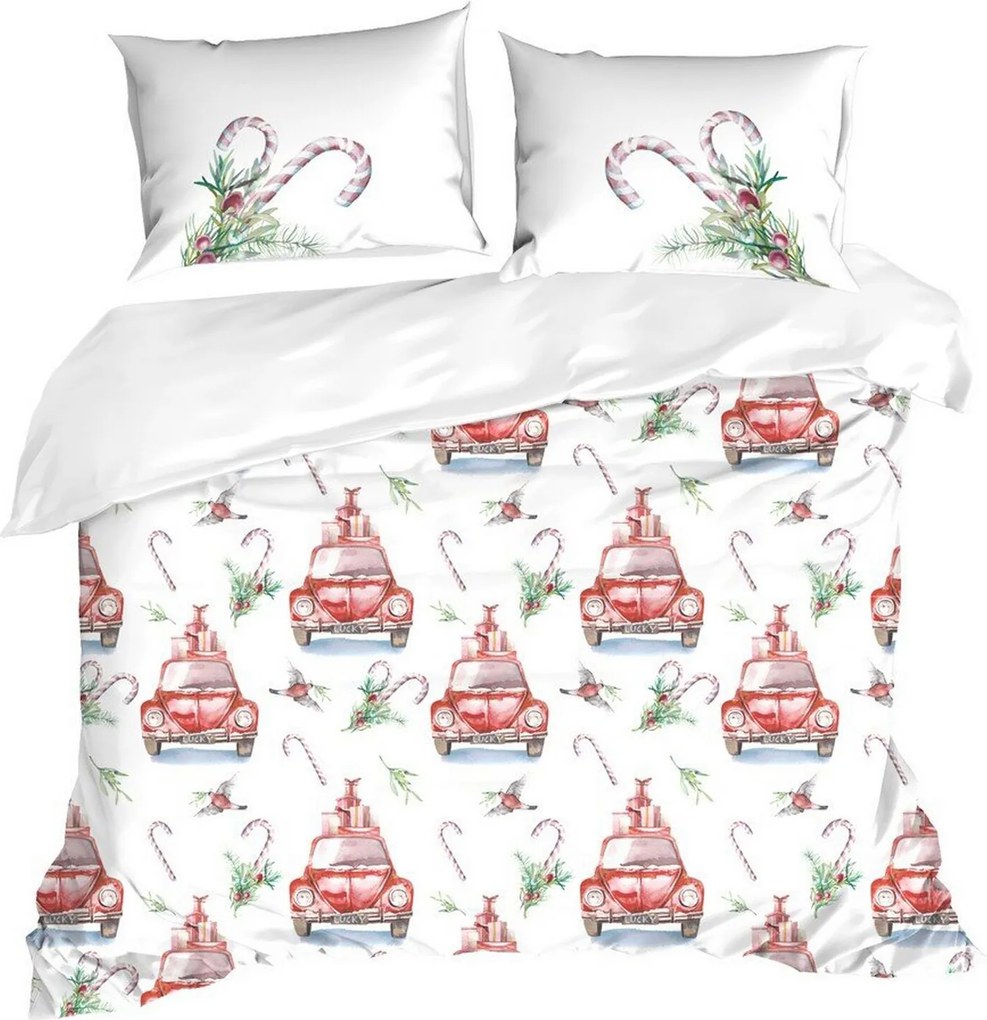 VIANOČNÉ OBLIEČKY Z MIKROVLÁKNA CANDY 160X200 CM, 2KS 70X80 CM VZOROVANÉ