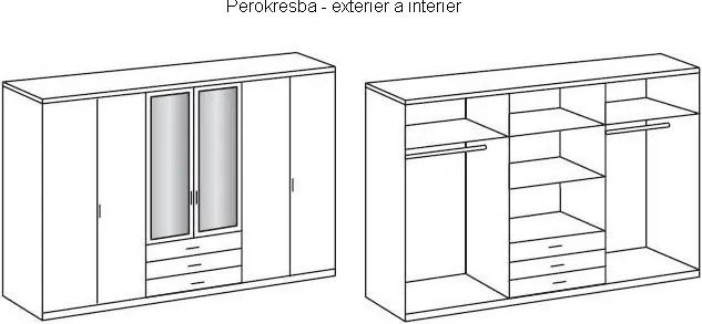 Šatníková skriňa Ben, 270 cm, biela