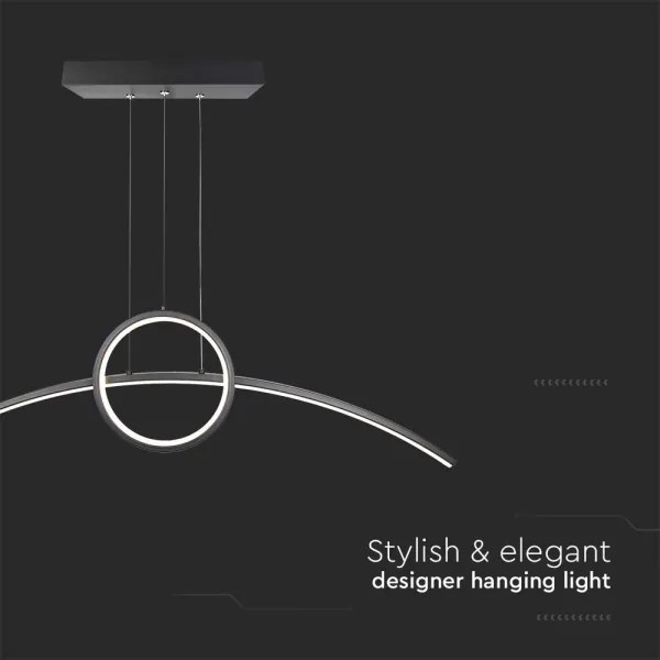 LED Luster na lanku LED/30W/230V 4000K 88 cm čierna