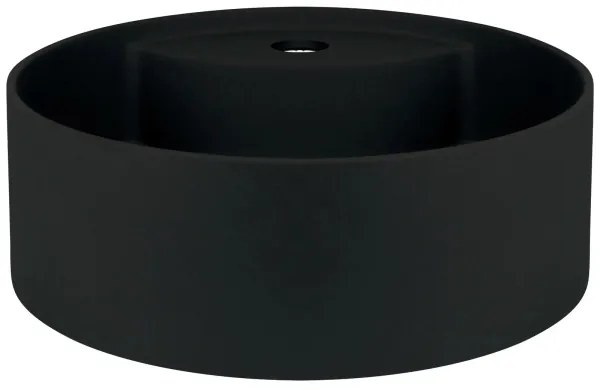 Deante CQS_NU4B - Umývadlo na dosku s otvorom SILIA, priemer 36 cm, granit/čierna