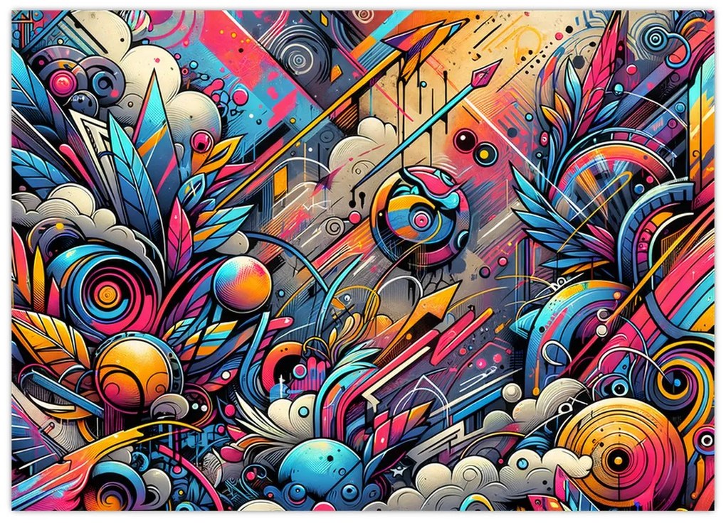 Obraz - Pestrofarebné graffiti (70x50 cm)