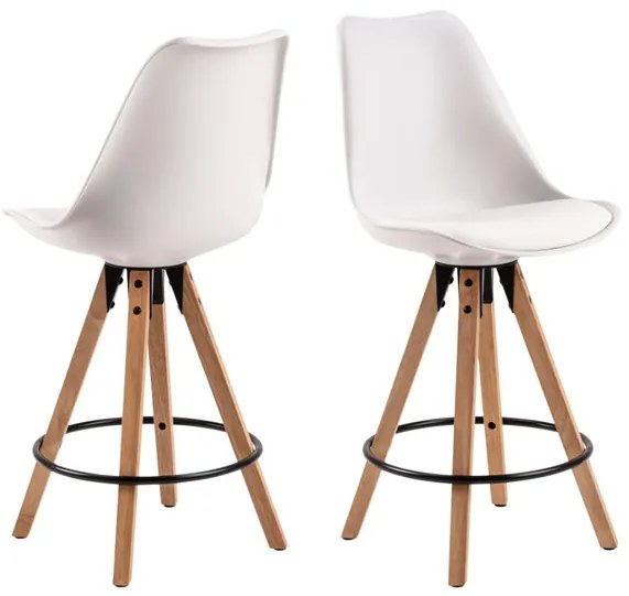 Dima barová stolička biela plast /natur