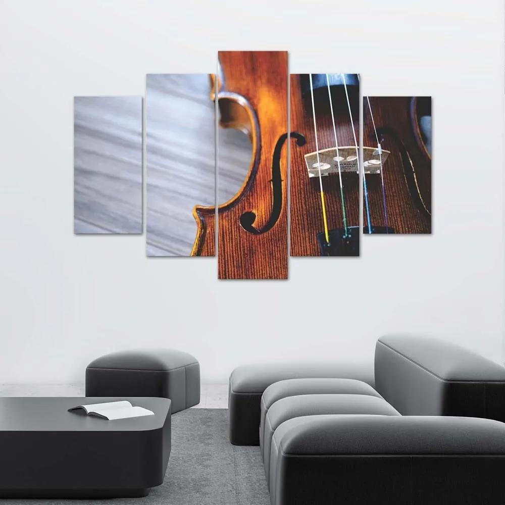 Obraz na plátně pětidílný Houslová hudba - 200x100 cm