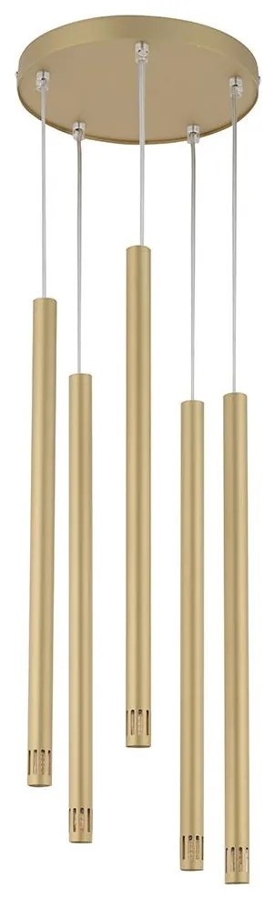 Luster na lanku STALACTITE LASER 5xG9/2,5W/230V zlatá