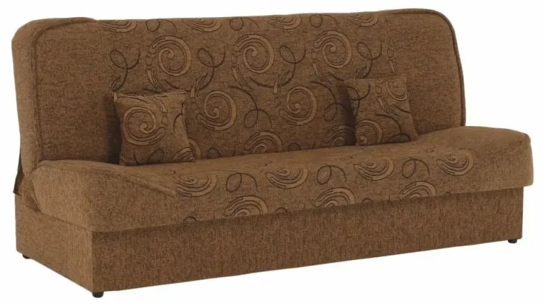 Kondela Pohovka, rozkladacia, látka zlatá + vzor, ASIA NEW