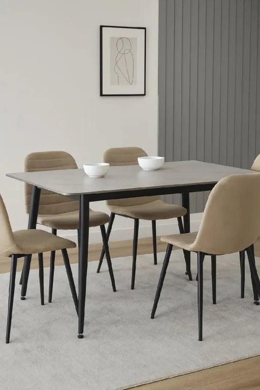 Noela Jedálenský stôl s keramickou doskou v dekore bieleho mramoru CERAMON 120