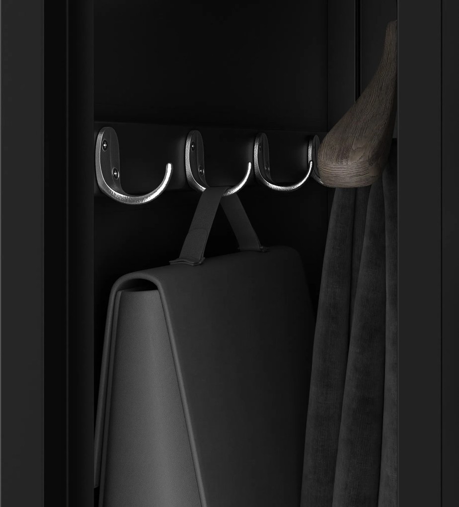 Dvojkomorová pracovná skrinka na oblečenie čierna, 400x1800x500 mm: KACPER 1 Plus