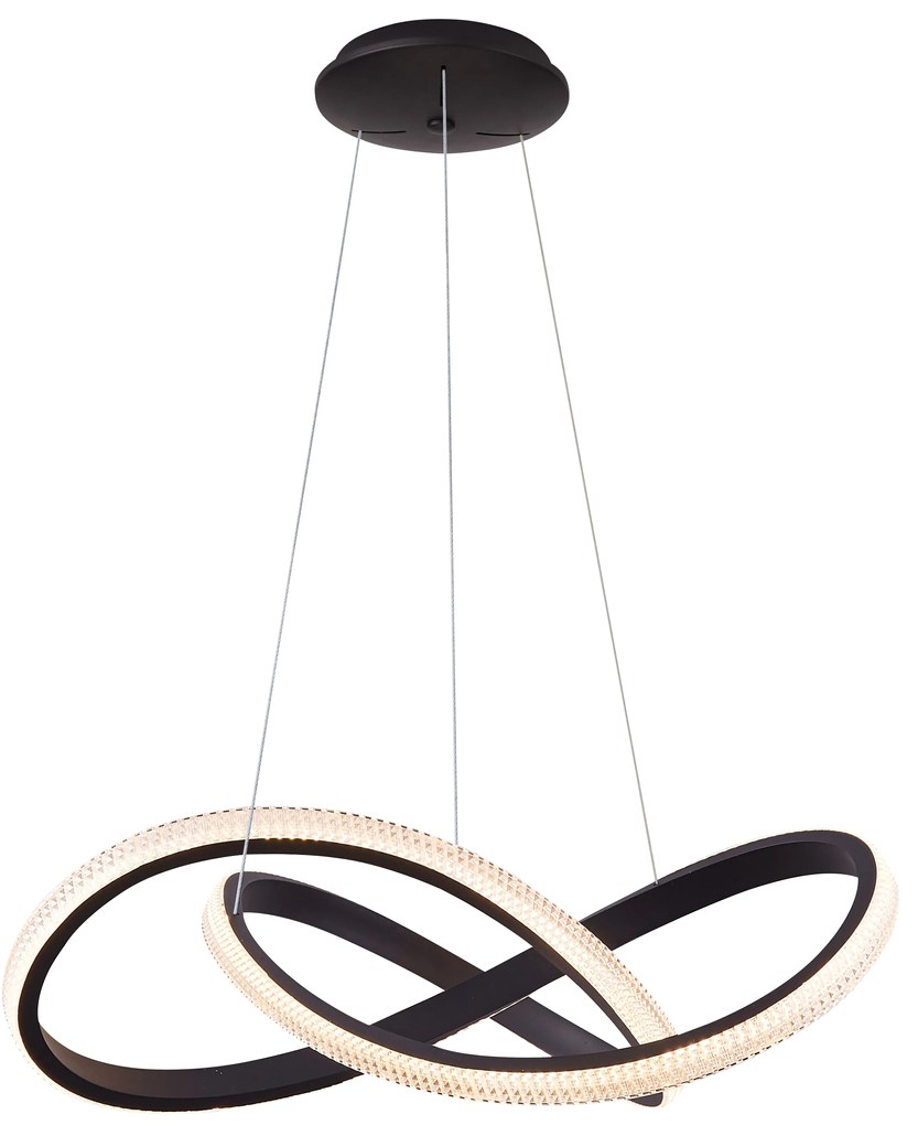 LED stmievateľný luster Infinity 80 Cct čierna s diaľkovým ovládaním