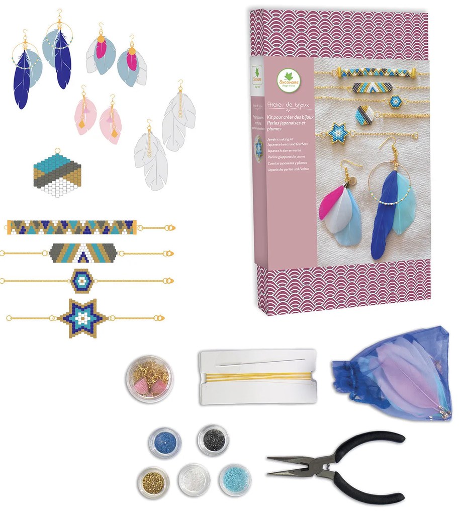 Výroba šperkov - japonské korálikové šperky a náušnice s perím