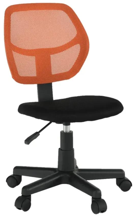 Otočná stolička, oranžová/čierna, MESH