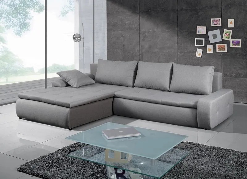 Rohová sedacia súprava Galileo, šedá látka