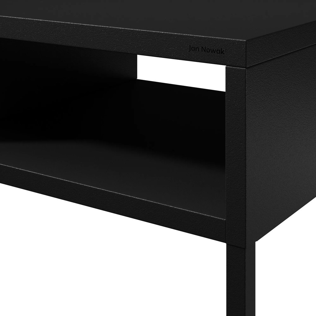 Čierny kovový obdĺžnikový konferenčný stolík, 900x450x450 mm: MATTEO