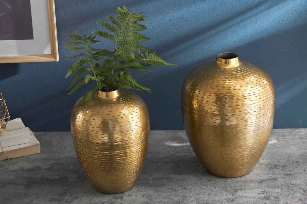 Vázy set 2ks Oriental 31cm zlatá Hammerschlag