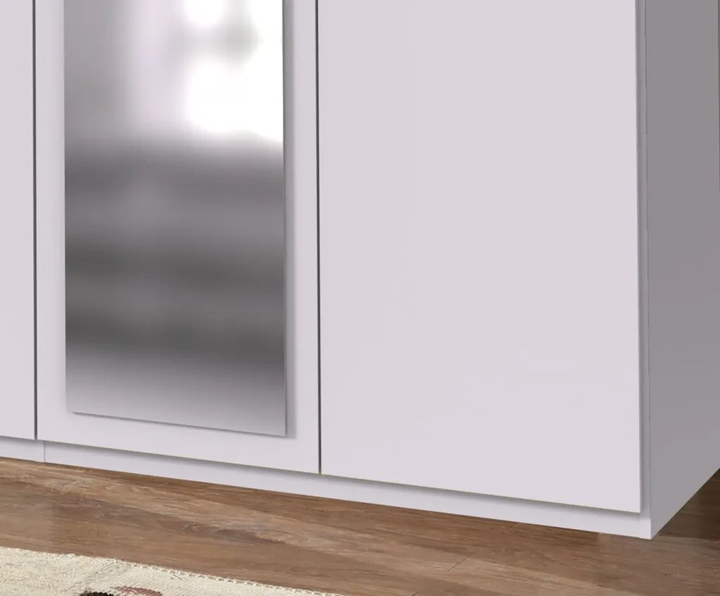 Šatníková skriňa so zrkadlami Düsseldorf, 270 cm, biela