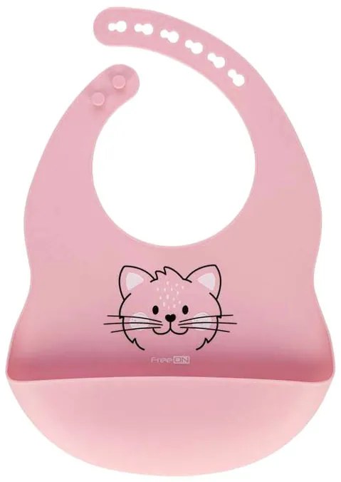 Silikonový bryndák FreeON - růžový