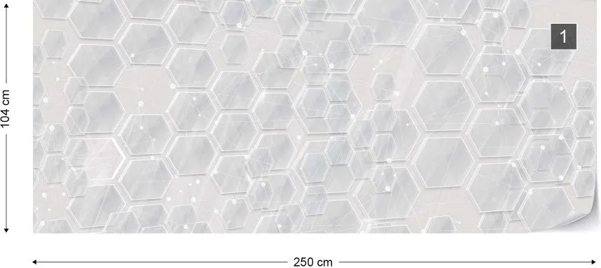 Fototapeta GLIX - 3D Grey Hexagonal Pattern + lepidlo ZADARMO Vliesová tapeta  - 250x104 cm