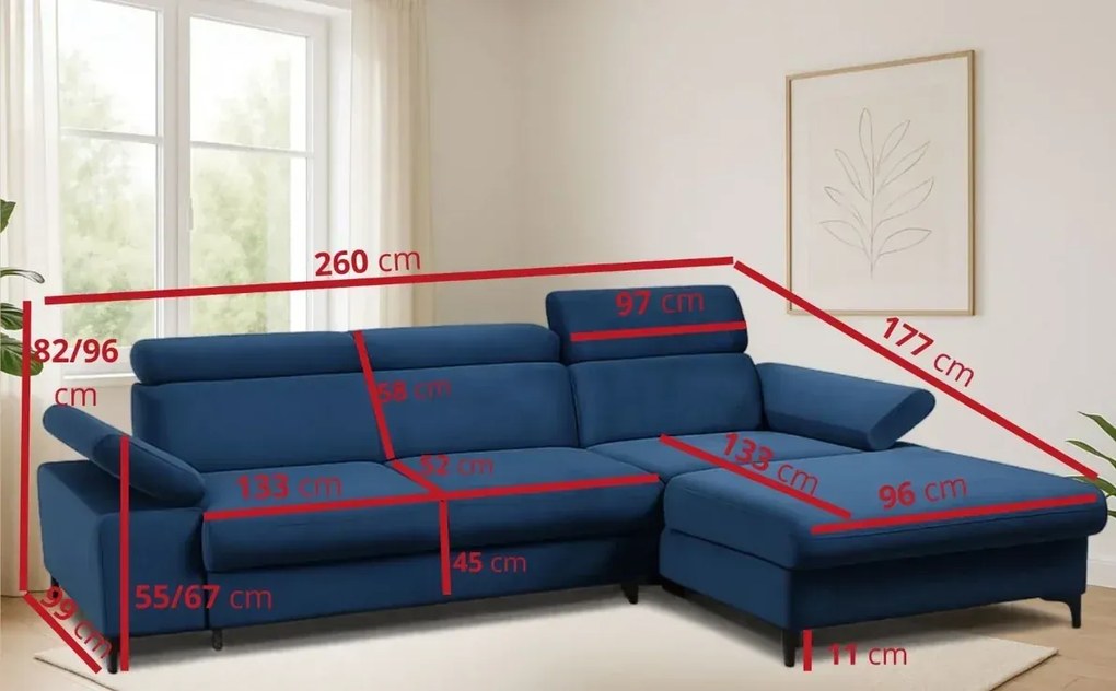 Sedacia súprava Lazur, ľavá, sivá (salvador 14)