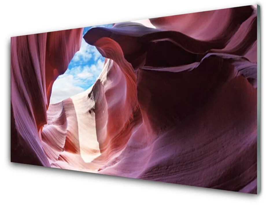 Obraz na skle Skalka rieka koryto umenie 100x50 cm