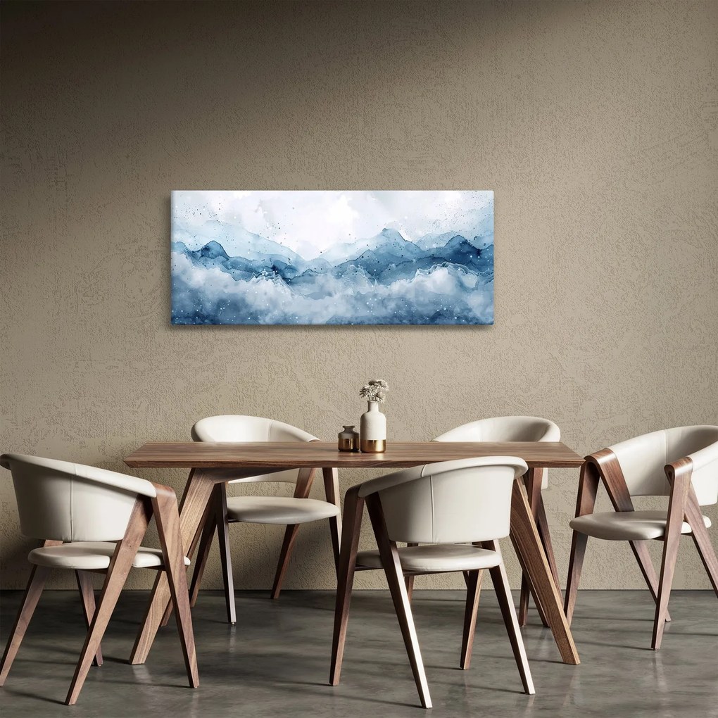 Obraz - Mraky a vlny, akvarel (120x50 cm)
