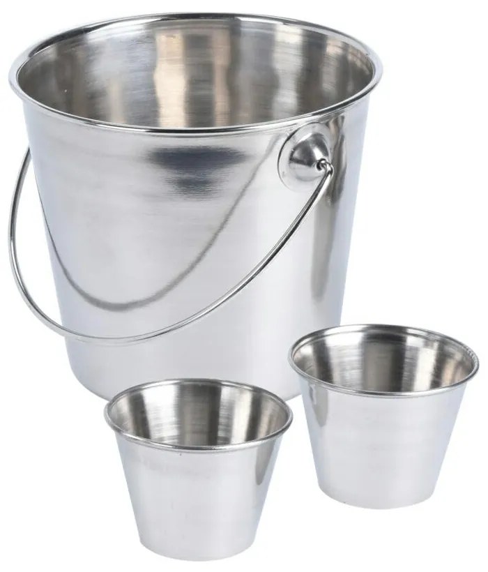 Kovové vedro na servírovanie hranoliek Fries sada 3ks