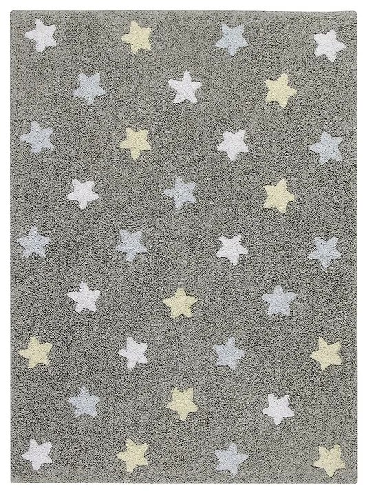 Lorena Canals koberce Ručne tkaný kusový koberec Tricolor Stars Grey-Blue - 120x160 cm