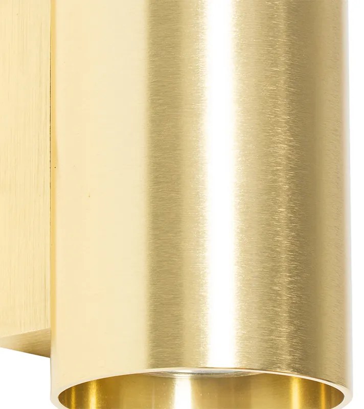 Moderná nástenná lampa zlatá okrúhla 2-svetlá - Sandy