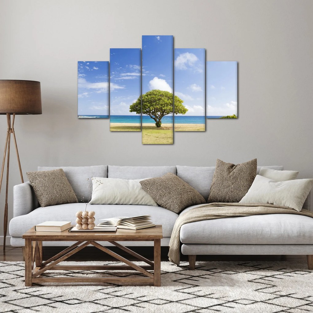 Obraz pláže so stromom (150x105 cm)