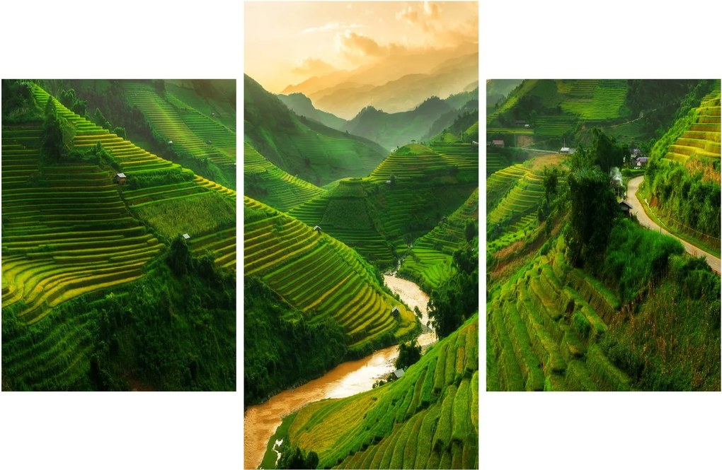 Obraz - Ryžové terasy Mu Cang Chai (90x60 cm)