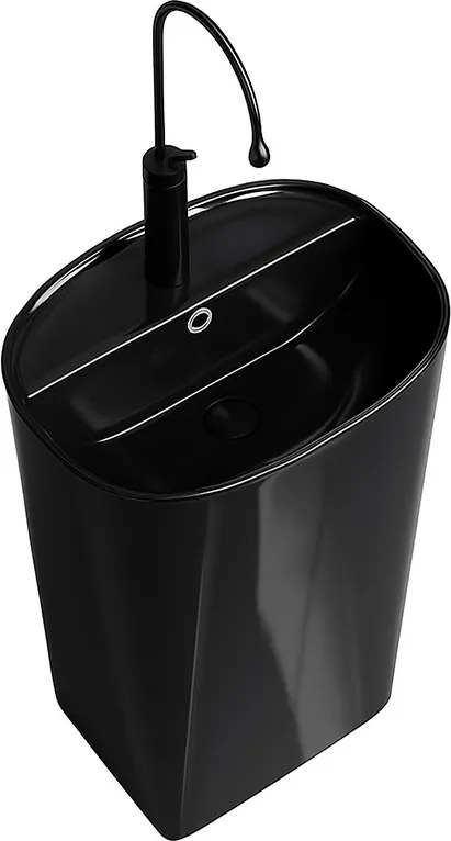 BPS-koupelny Voľne stojace keramické umývadlo HYD-CO-BL-490 49x38 cm, čierne
