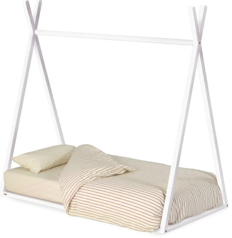 Biela domčeková detská posteľ z bukového dreva 70x140 cm Maralis - Kave Home