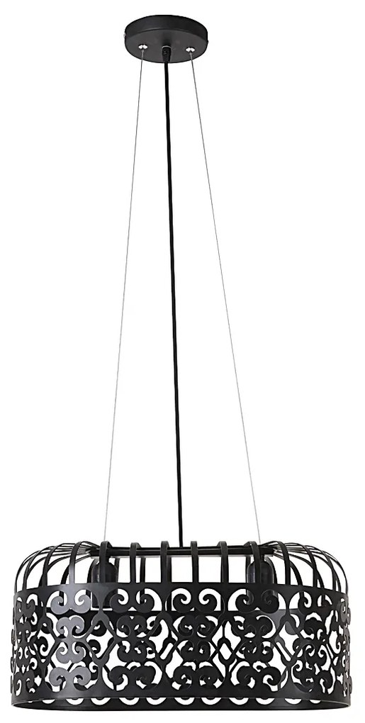 RABALUX Závesný kovový luster na lanku ALESSANDRA, čierny