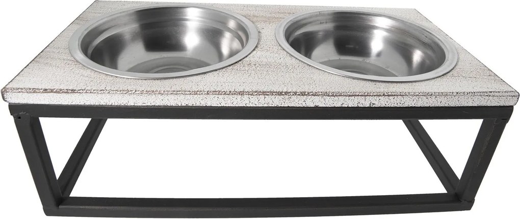 Misky v kovovom stojane - 30*15*10 cm / 2*0,2L