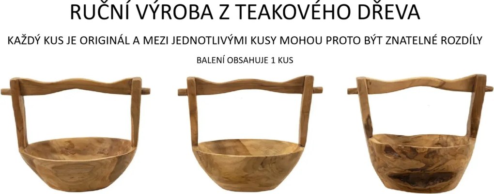 Dekorativný odkladací košík Timbo z masívu