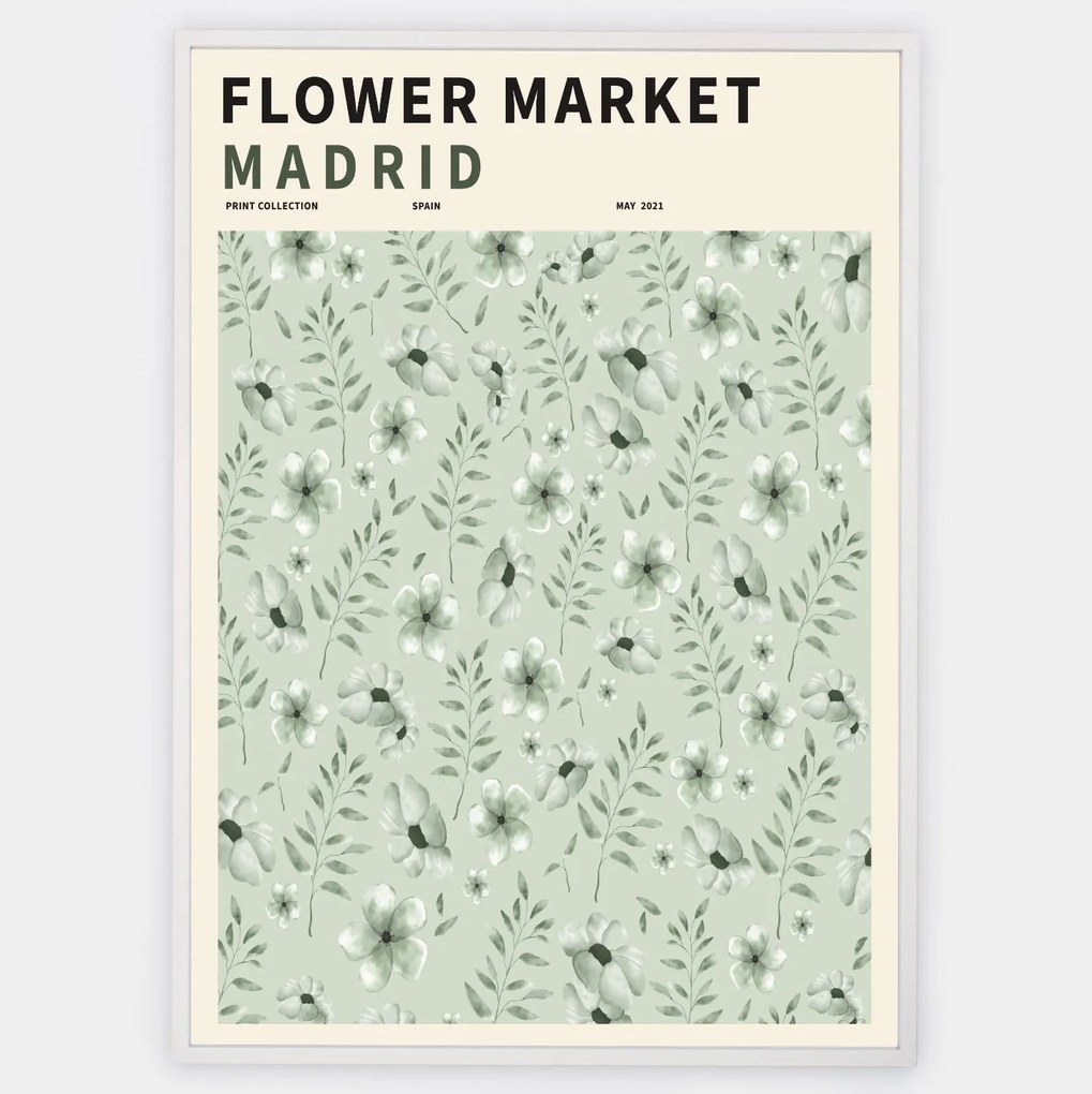 Plagát Flower Market Madrid