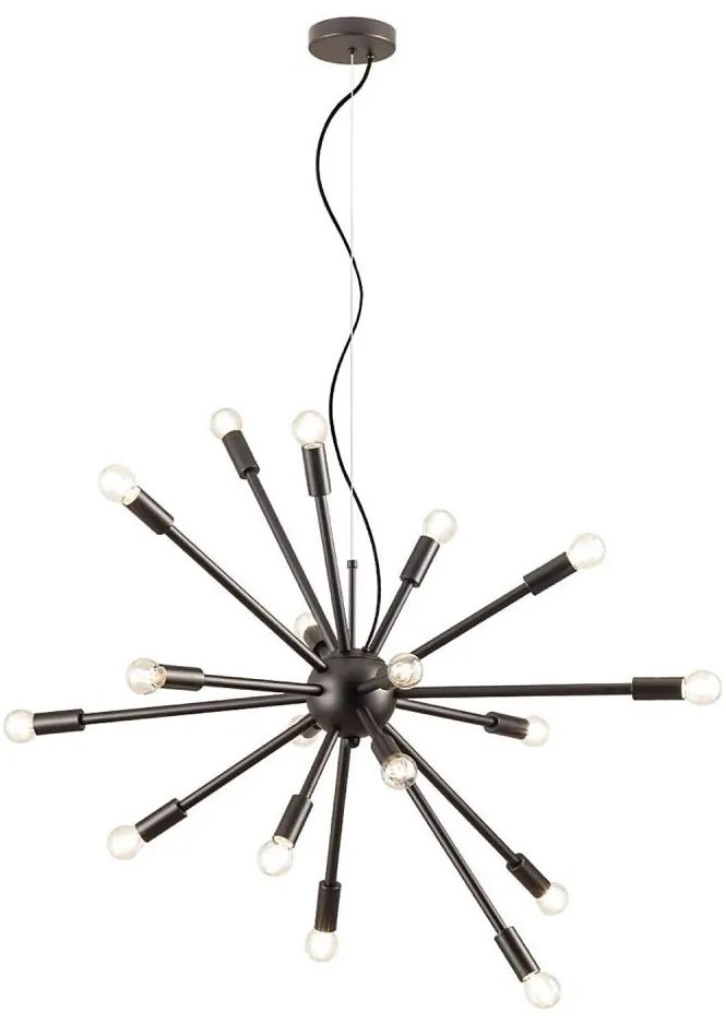 Redo 01-2936 - Luster na lanku STELLAR 18xE14/25W/230V čierna
