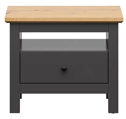 Nočný stolík  BRW Hesen KOM1S/5/6 (grafit + dub artisan). Akcia -16%. Vlastná spoľahlivá doprava až k Vám domov. 1062499