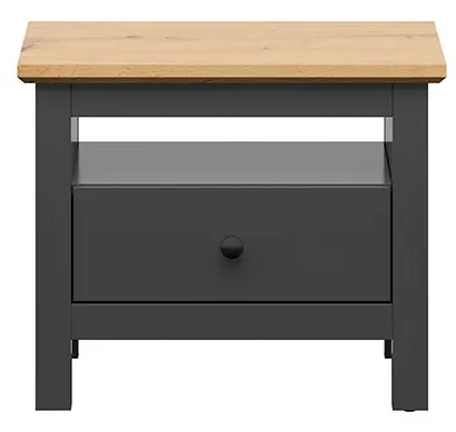 Nočný stolík  BRW Hesen KOM1S/5/6 (grafit + dub artisan). Akcia -16%. Vlastná spoľahlivá doprava až k Vám domov. 1062499